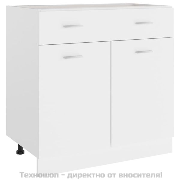 Шкаф с чекмеджета "Lyon", бял, 80x46x81,5 см, инженерно дърво