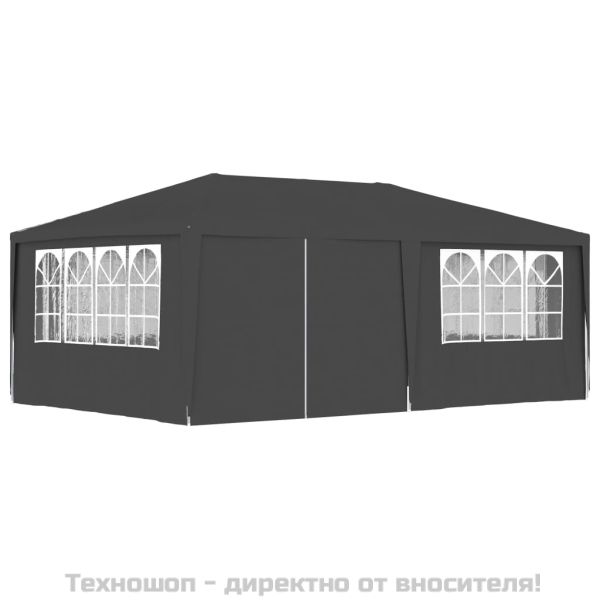 Професионална парти шатра със стени 4х6 м антрацит 90 г/м²