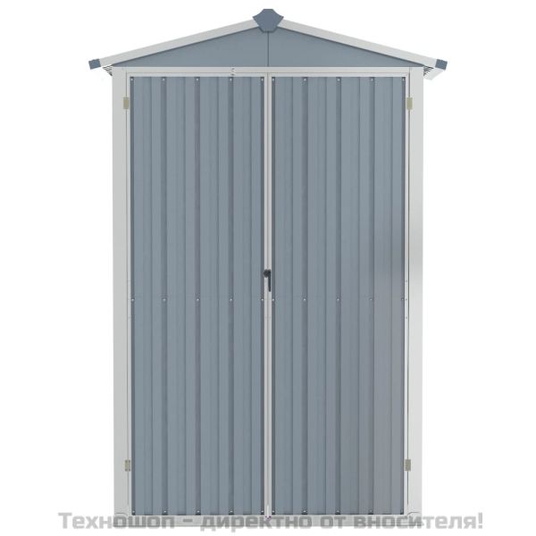 Градинска барака, сива, 116x45x175 см, поцинкована стомана