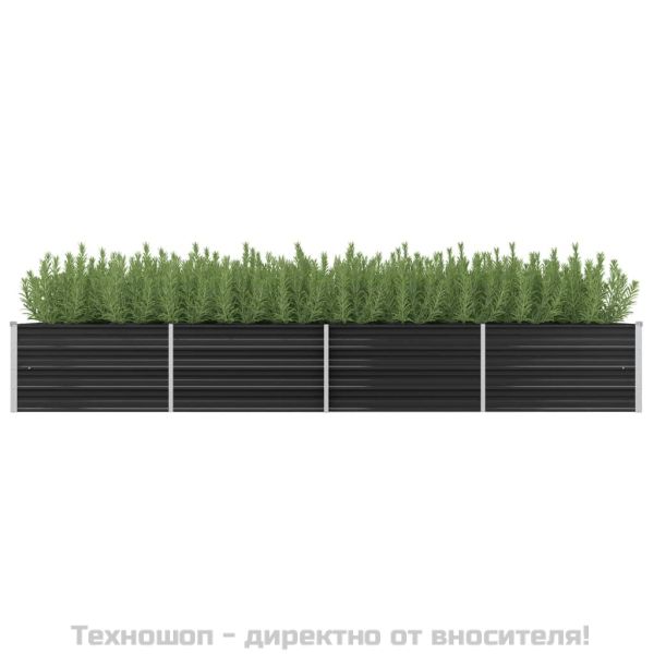 Градинска висока леха антрацит 320x80x45 см поцинкована стомана
