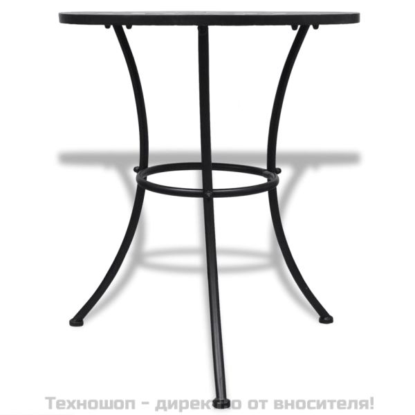 Бистро маса, теракота и бяло, 60 см, мозайка