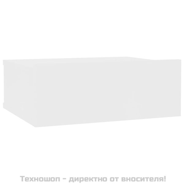 Нощно шкафче със стенен монтаж, бяло, 40x30x15 см