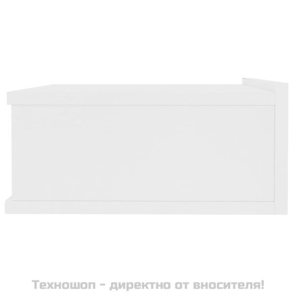 Нощно шкафче със стенен монтаж, бяло, 40x30x15 см