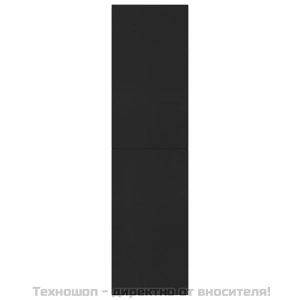 Библиотека/разделител за стая, черна, 155x24x160 см, ПДЧ