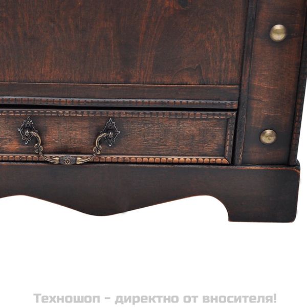 Дървен голям сандък, черен