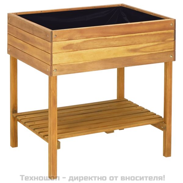 Градински плантер на стойка, 78,5x58,5x78,5 см, акация масив