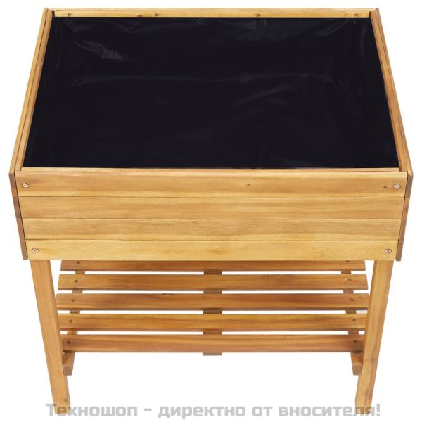 Градински плантер на стойка, 78,5x58,5x78,5 см, акация масив