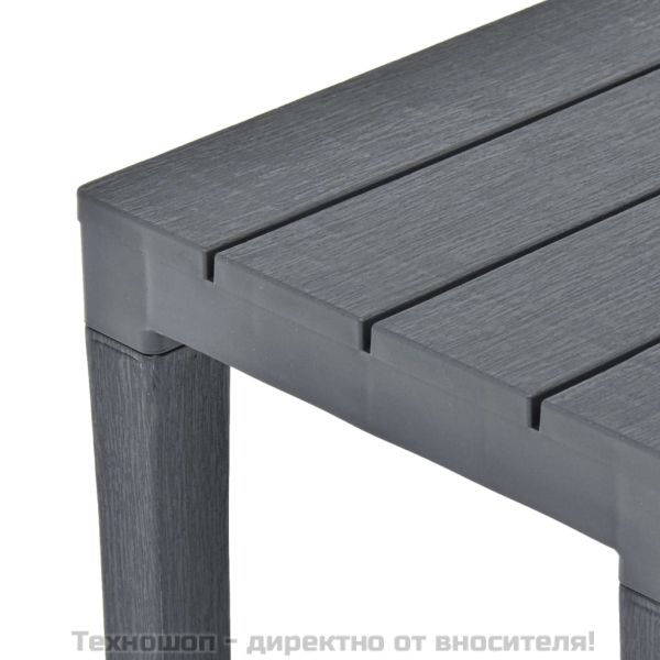 Градински пейки, 2 бр, антрацит, пластмаса