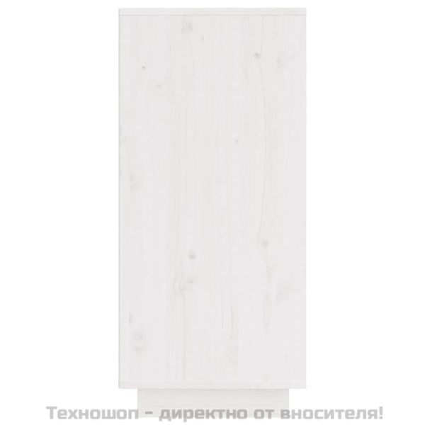 Сайдборд, бял, 31,5x34x75 см, бор масив