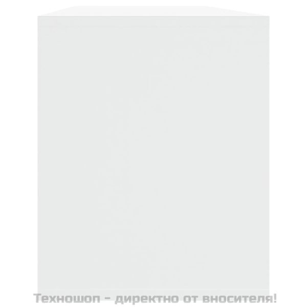 ТВ шкаф, бял, 130x35x50 см, инженерно дърво