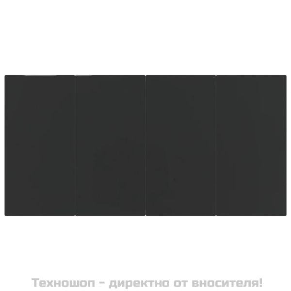 Градински трапезен комплект, 5 части, черен, полиратан