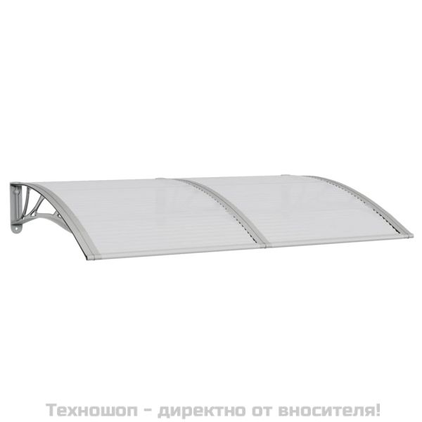 Навес за врата, сив, 150x100 см, поликарбонат