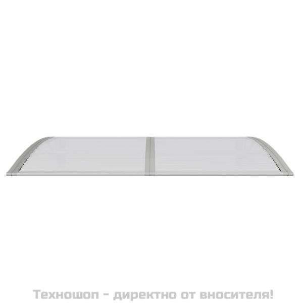 Навес за врата, сив, 150x100 см, поликарбонат