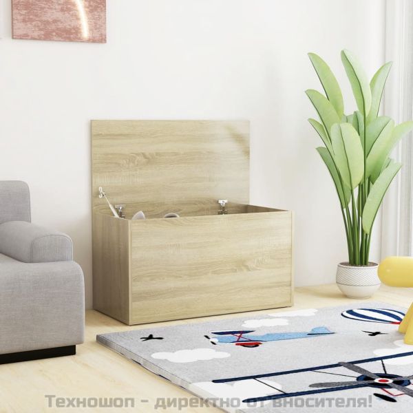 Сандък за съхранение, сонома дъб, 84x42x46 см, инженерно дърво