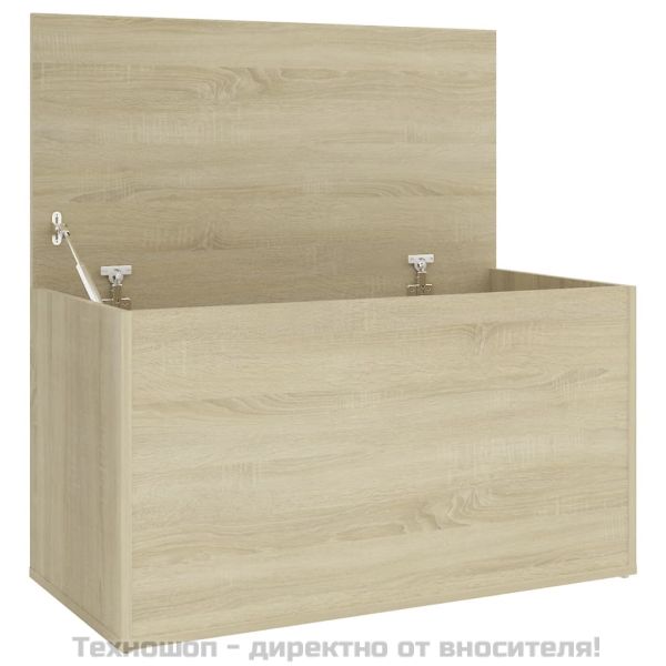 Сандък за съхранение, сонома дъб, 84x42x46 см, инженерно дърво