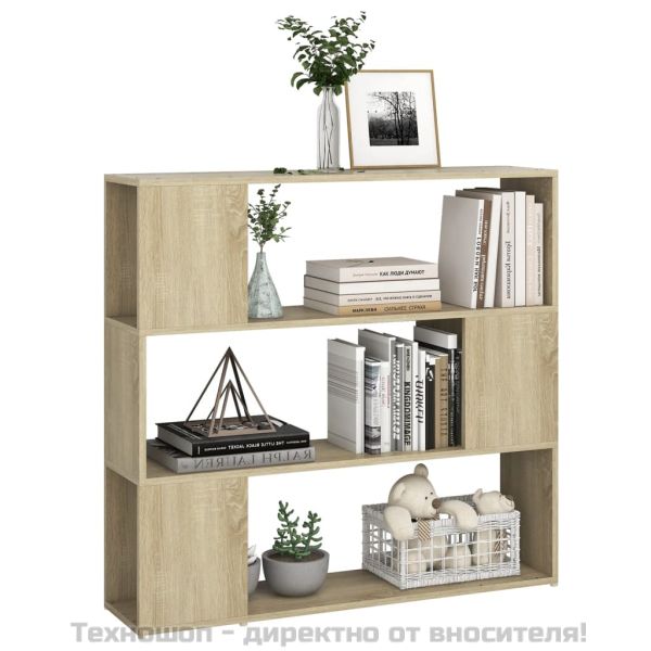 Библиотека/разделител за стая, дъб сонома, 100x24x94 см