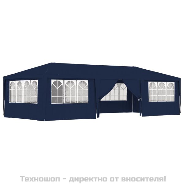 Професионална парти шатра със стени 4x9 м синя 90 г/м²