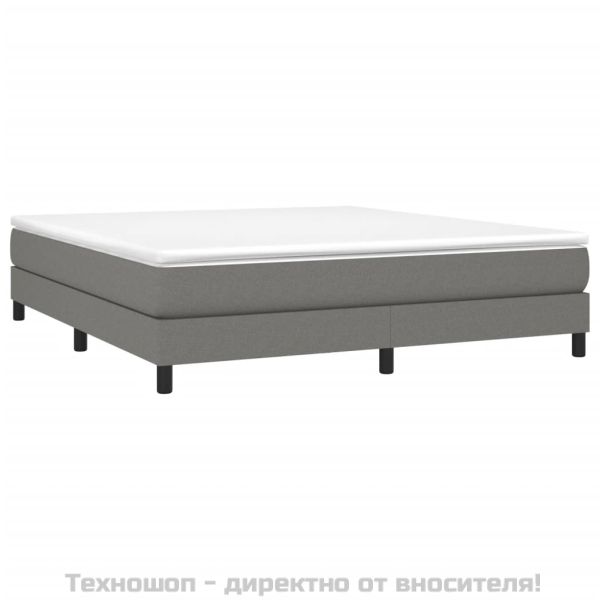 Боксспринг легло с матрак, тъмносиво, 180x200 см, плат