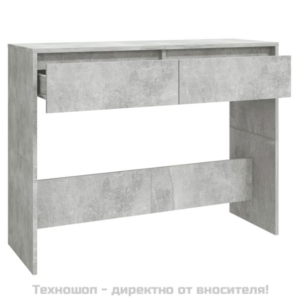 Конзолна маса, бетонно сива, 100x35x76,5 см, инженерно дърво