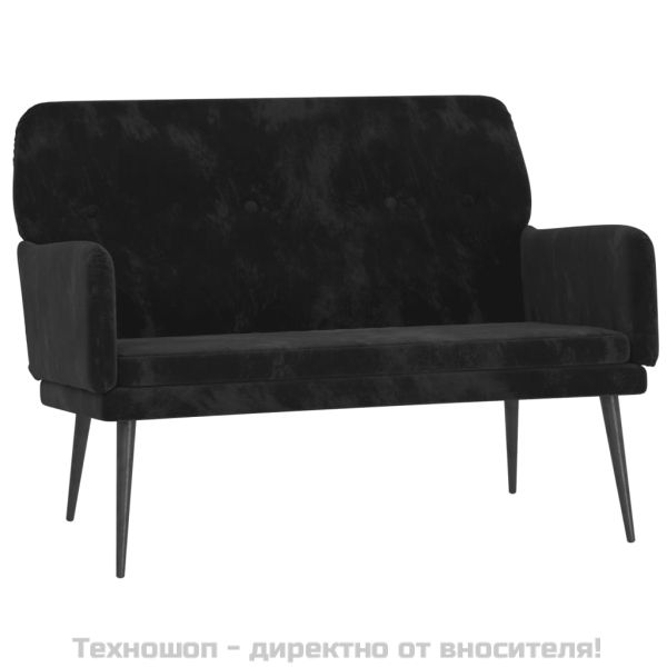 Пейка, черна, 108x79x79 см, кадифе