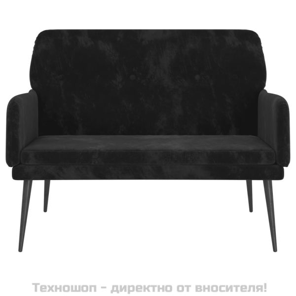 Пейка, черна, 108x79x79 см, кадифе