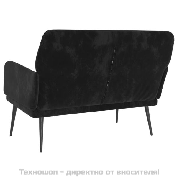Пейка, черна, 108x79x79 см, кадифе