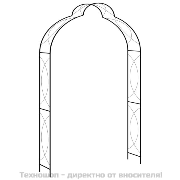 Градинска арка, черна, 150x34x240 см, желязо