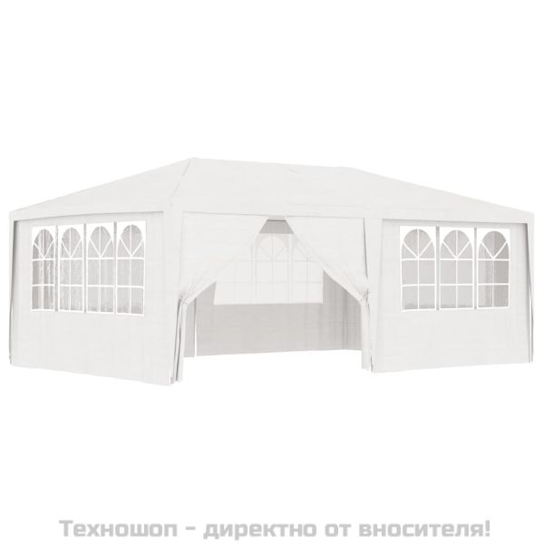 Професионална парти шатра със стени 4х6 м бяла 90 г/м²