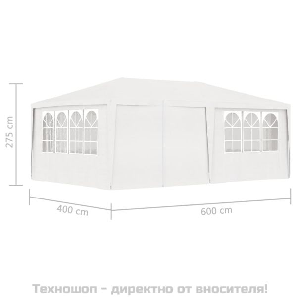 Професионална парти шатра със стени 4х6 м бяла 90 г/м²
