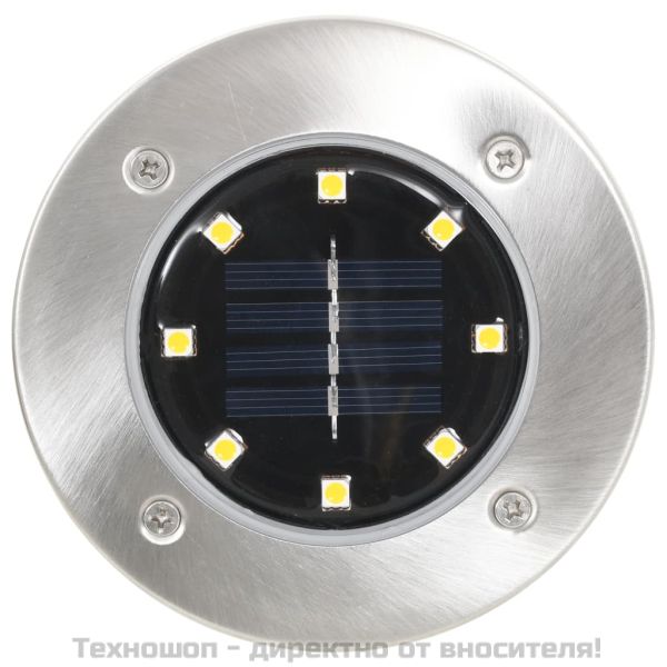 Соларни земни лампи, 8 бр, LED светлина, топло бели