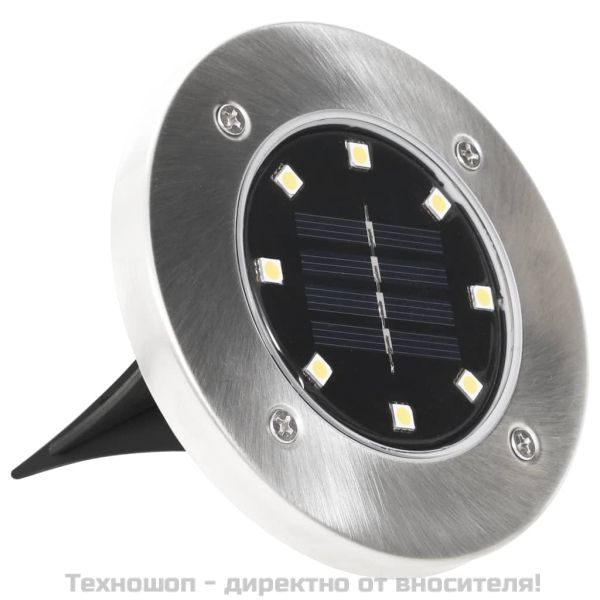 Соларни земни лампи, 8 бр, LED светлина, топло бели