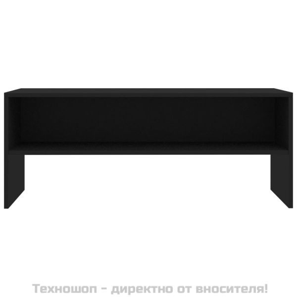 ТВ шкаф, черен, 100x40x40 см, инженерно дърво