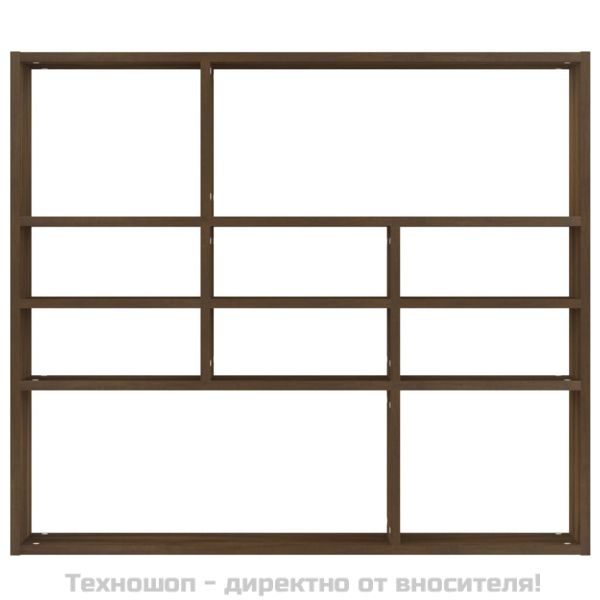 Стенен рафт, кафяв дъб, 90x16x78 см, инженерно дърво