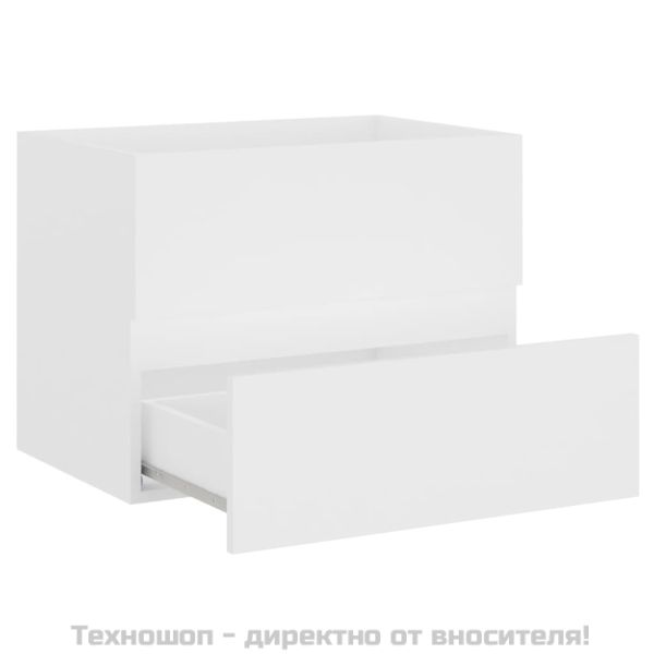 Комплект мебели за баня от 2 части, бял, инженерно дърво