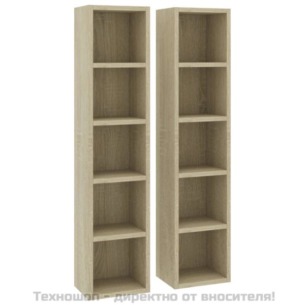 CD шкафове, 2 бр, дъб сонома, 21x16x93,5 см, ПДЧ