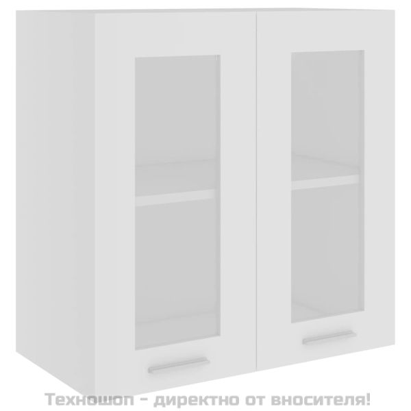 Висящ стъклен шкаф "Lyon", бял, 60x31x60 см, инженерно дърво