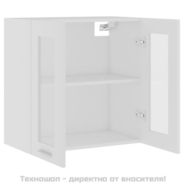 Висящ стъклен шкаф "Lyon", бял, 60x31x60 см, инженерно дърво