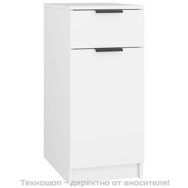 Шкаф за бюро, бял, 33,5x50x75 см, инженерно дърво