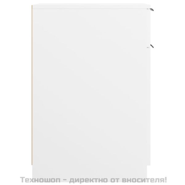 Шкаф за бюро, бял, 33,5x50x75 см, инженерно дърво