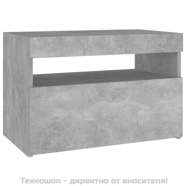 ТВ шкафове с LED осветление 2 бр бетонно сиви 60x35x40 см