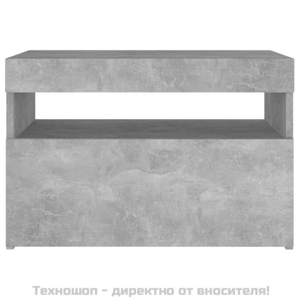 ТВ шкафове с LED осветление 2 бр бетонно сиви 60x35x40 см