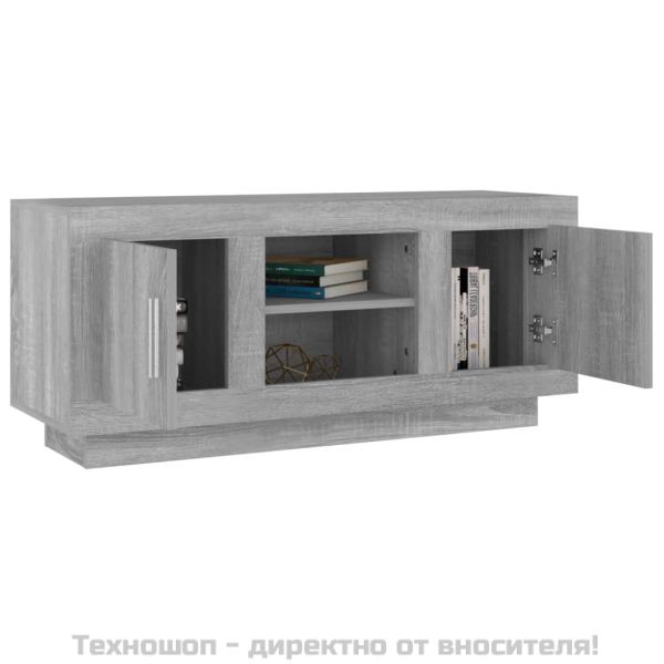 ТВ шкаф, сив сонома, 102x35x45 см, инженерно дърво