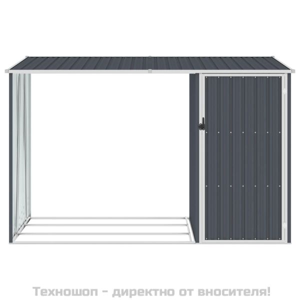 Градински навес антрацит 245x98x159 см поцинкована стомана