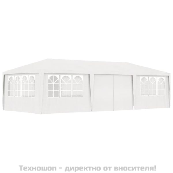 Професионална парти шатра със стени 4x9 м бяла 90 г/м²