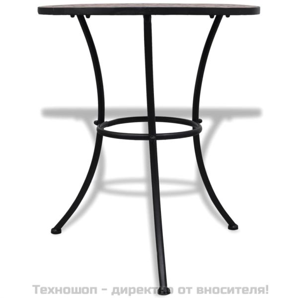 Бистро маса, теракота, 60 см, мозайка