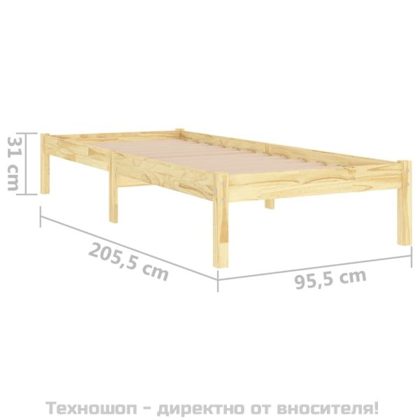 Рамка за легло, бор масив, 90х200 см