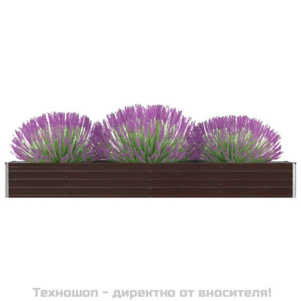 Градинска висока леха поцинкована стомана 320x40x45 см кафява