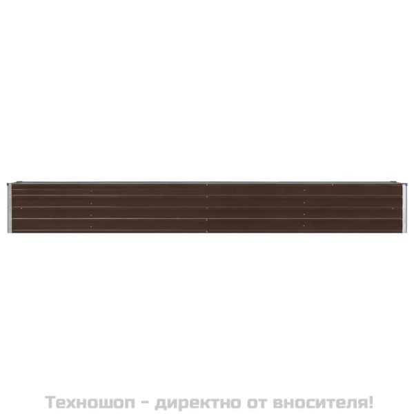 Градинска висока леха поцинкована стомана 320x40x45 см кафява