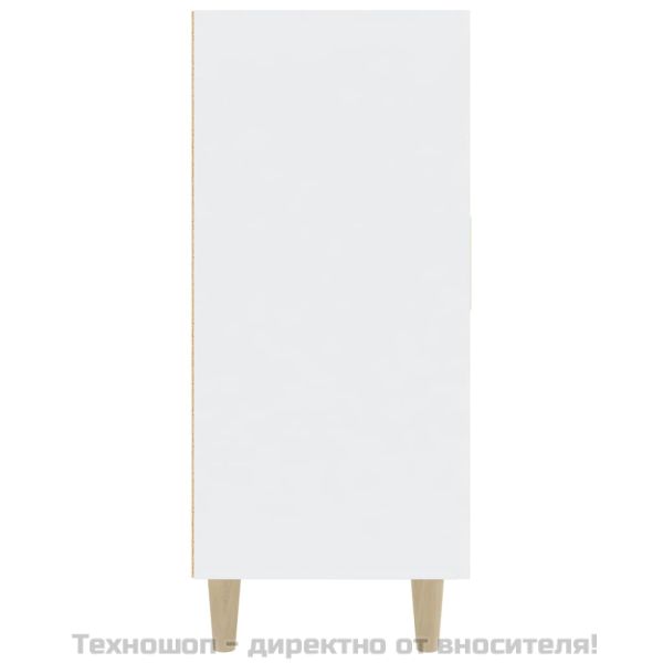 Сайдборд, бял, 90x34x80 см, инженерно дърво