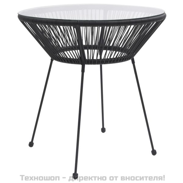 Градински трапезен комплект от 3 части черен